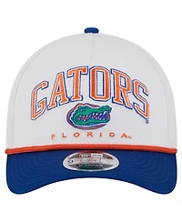 New Era Men's White/Royal Florida Gators Arch Two-Tone Rope 9FORTY A-Frame M-Crown Adjustable Hat