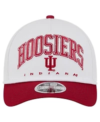 New Era Men's White/Crimson Indiana Hoosiers Arch Two-Tone Rope 9FORTY A-Frame M-Crown Adjustable Hat