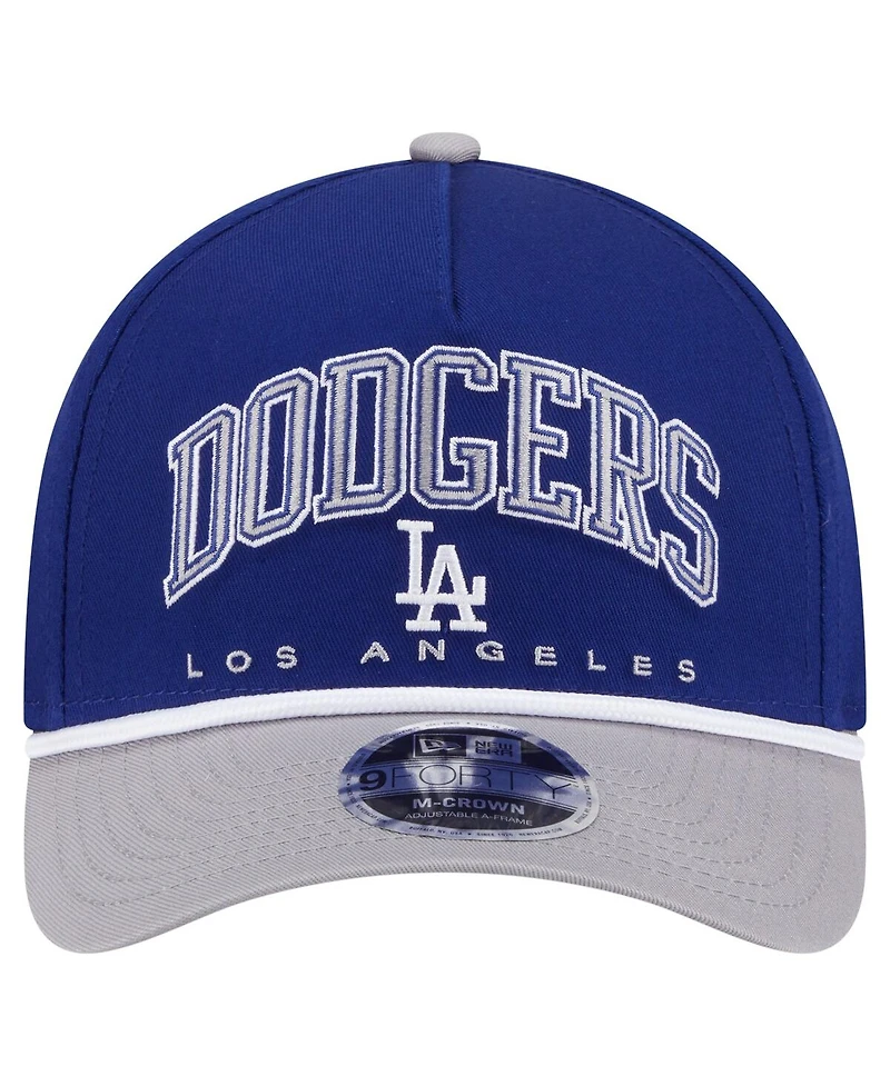 New Era Men's Royal/Gray Los Angeles Dodgers Arch 9FORTY A-Frame M-Crown Adjustable Hat