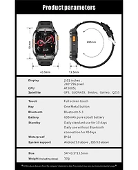 Ruxing Smart 2.01" Smart Watch for Women Men With Outdoor positioning, Calling,Intelligent Reminder , Sport Modes, IP68, 630mAh