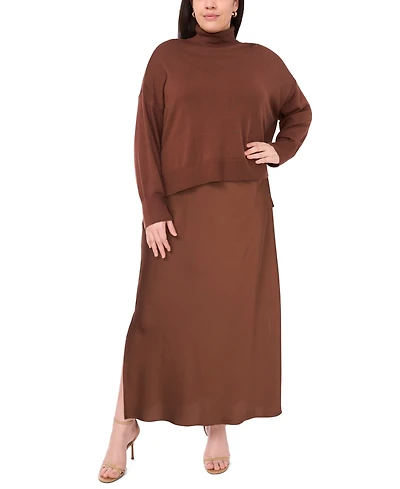 Msk Women's Sleeveless Maxi Dress with Sweater