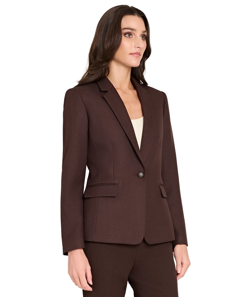 Tahari Asl Women's Herringbone Peak Lapel Blazer
