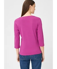 Olsen 100% Cotton Placement Print T-Shirt