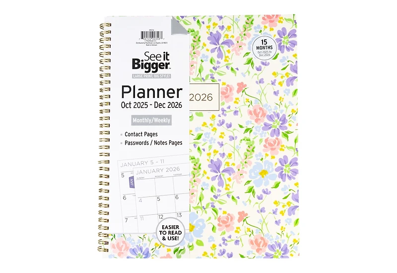 See It Bigger 15 Monthly Weekly Planner