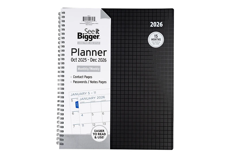 See It Bigger Large 15 Monthly Weekly Planner