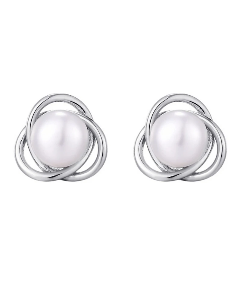 Adornia Silver Freshwater Pearl Stud Earrings