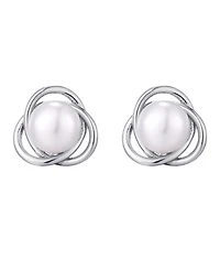 Adornia Silver Freshwater Pearl Stud Earrings
