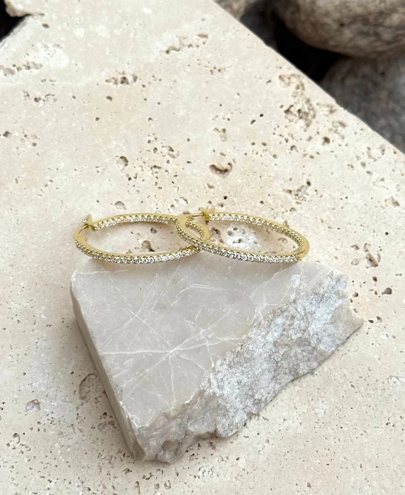 Adornia Gold Cz Infinity Hoop Earrings