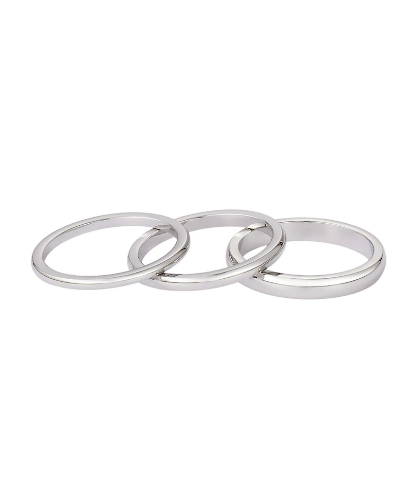 Adornia Tarnish Resistant Silver Stacking Band Set