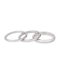 Adornia Tarnish Resistant Silver Stacking Band Set