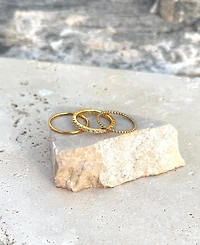 Adornia Gold Cz 3-Band Eternity Band Set