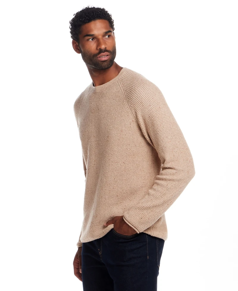 Weatherproof Vintage Men's Waffle Donegal Crewneck Sweater