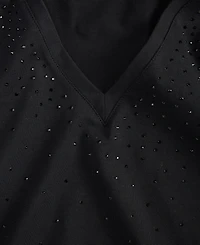 I.n.c. International Concepts Plus V-Neck Rhinestone-Embellished Top, Macy's Exclusive