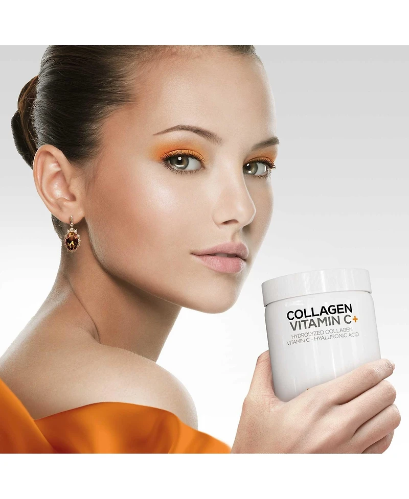 Codeage Collagen Peptides Powder + Vitamin C - 20g Grass-Fed Collagen Per Serving - Digestive Enzymes, Hyaluronic Acid, 18 Amino Acids