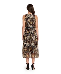 Tahari Asl Women's Embroidered High-Low Dress