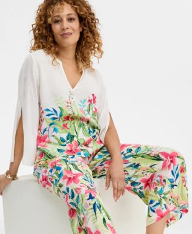 Jm Collection Womens Printed Top Pants Macys Exclusive