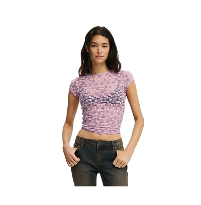 Cotton On Women's Ashley Mesh Short Sleeve Top