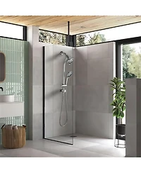 Rainsken No-Tool Installation 5 Inch Rain Shower & 7-Spray Handheld Combo with 26" Adjustable Slide Bar Dual Shower Head Combo Set