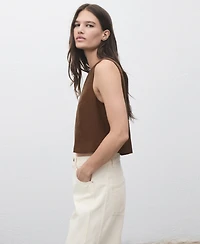 Mango Women's Buttoned Crop Top