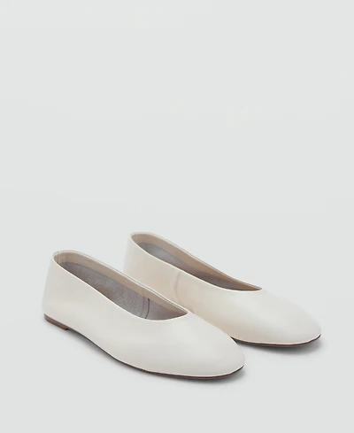 Mango Women's Leather Ballet Flats