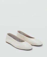 Mango Women's Leather Ballet Flats