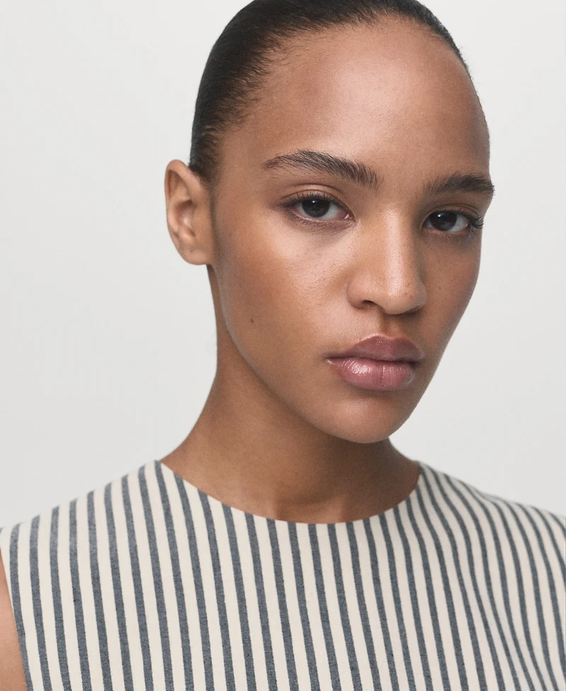 Mango Women's Buttons Striped Top