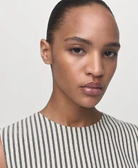 Mango Women's Buttons Striped Top