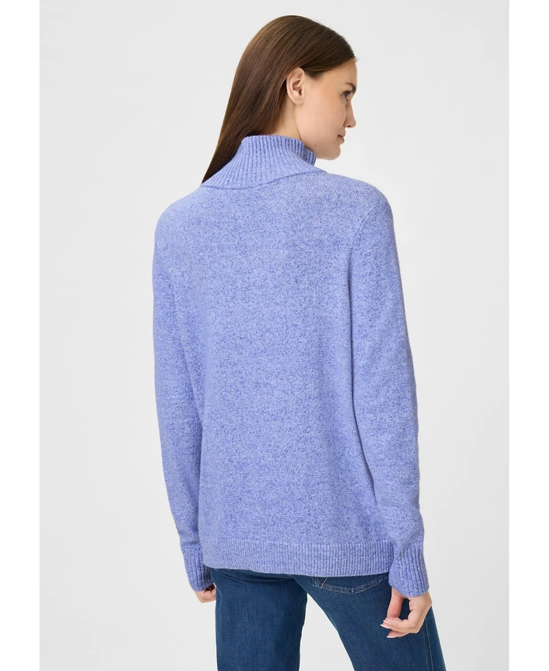 Olsen Women's 1/4 Zip Mock Neck Sweater