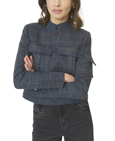 Central Park West Women's Eden Plaid Military Jacket