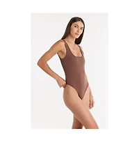 The Noli Shop Womens Loren Bodysuit - Pearl