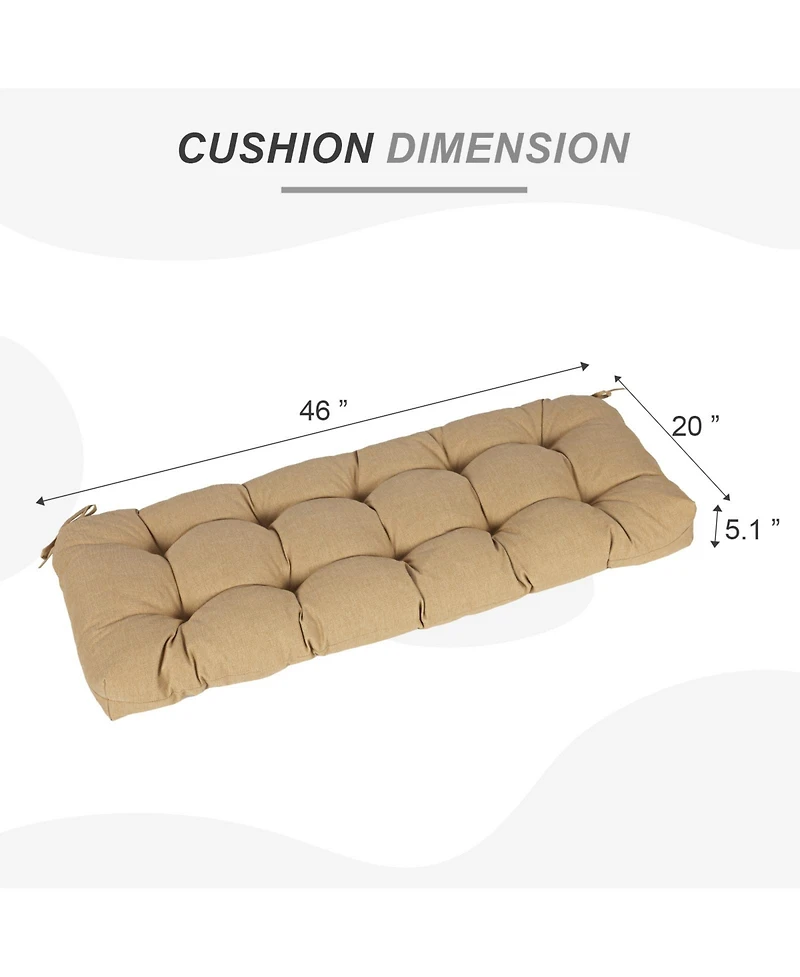 Aoodor 46" x 19.7" 5.1" Outdoor Polyester Tufted Bench Cushion, Water-resistant & Fade-Resistant, Cushion for Love Seat