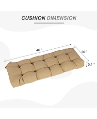 Aoodor 46" x 19.7" 5.1" Outdoor Polyester Tufted Bench Cushion, Water-resistant & Fade-Resistant, Cushion for Love Seat