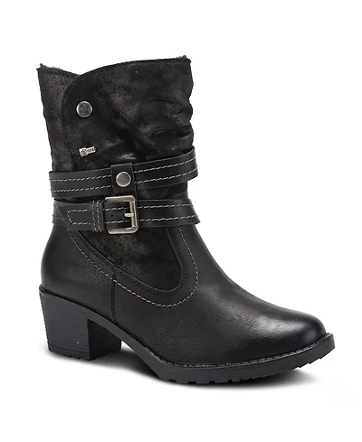 Spring Step Boisa Waterproof Mid Boot with Quilted Detail and Faux Fur Lining
