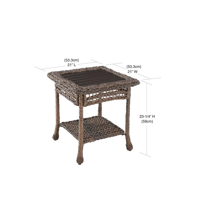 Jiallo Faux Sea Grass Resin Rattan End Table