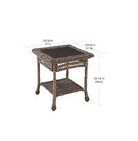 Jiallo Faux Sea Grass Resin Rattan End Table
