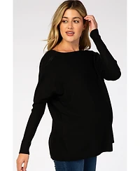 Pinkblush Maternity Black Soft Knit Boatneck Dolman Sleeve Sweater