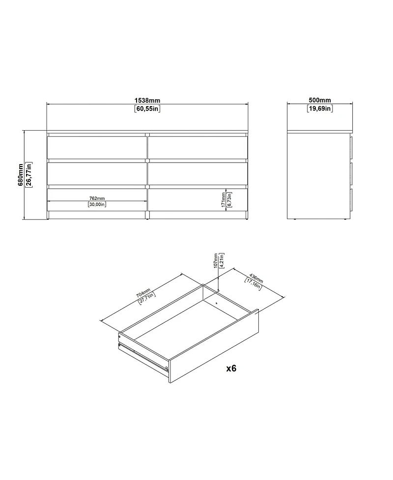 Scottsdale 6 Drawer Double Dresser