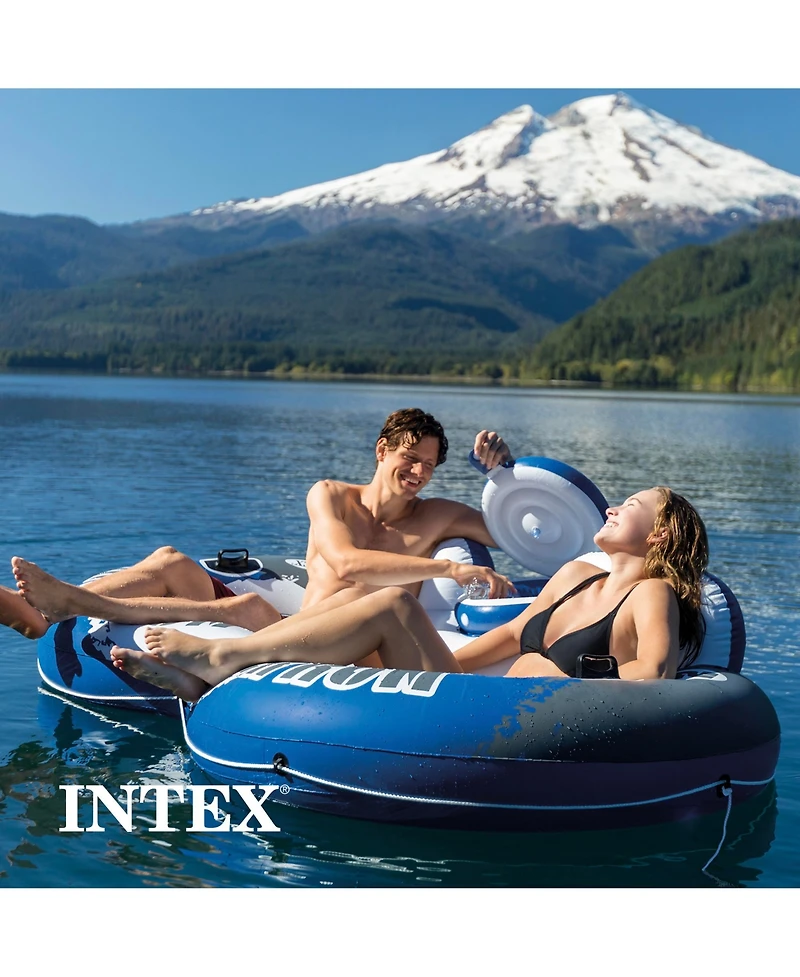 Intex River Run 2 Person Inflatable Tube Raft Float with Cooler for Pool & Lake