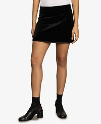 Sanctuary Women's Quilted Velvet Stretch Mini Skirt