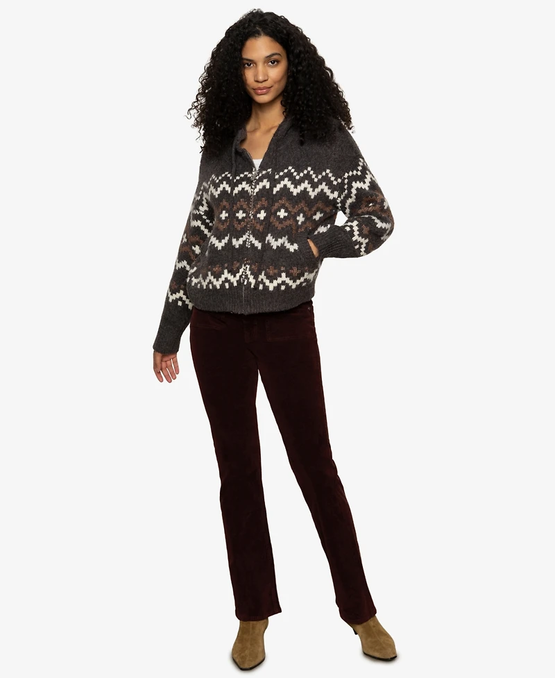 Sanctuary Women's Fairisle Zip-Up Hoodie Sweater