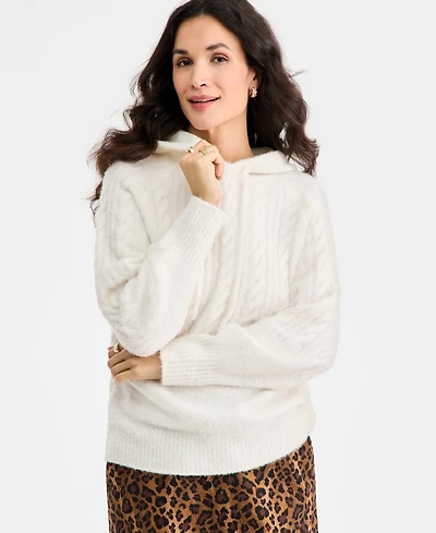 On 34th Women's Cozy Sweater Cable Hoodie, Macy's Exclusive