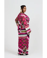 Fashion-szn Curve Plus Abstract Print Maxi Dress