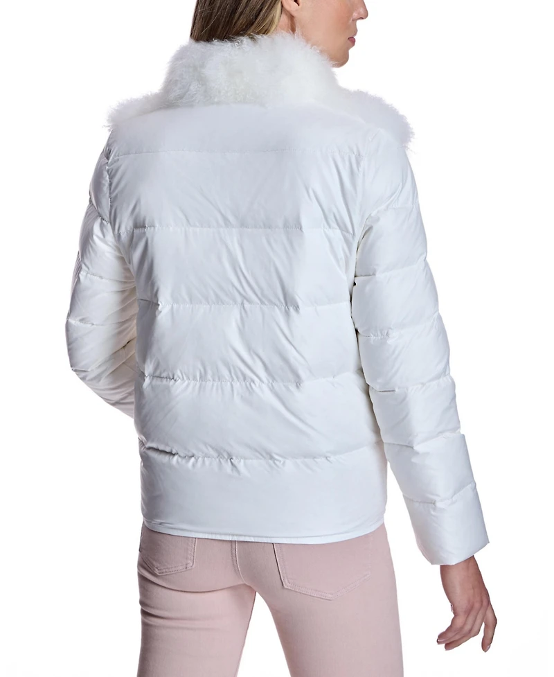 Julia & Stella by Maximilian Women's Cashmere Goat Trimmed Puffer Jacket