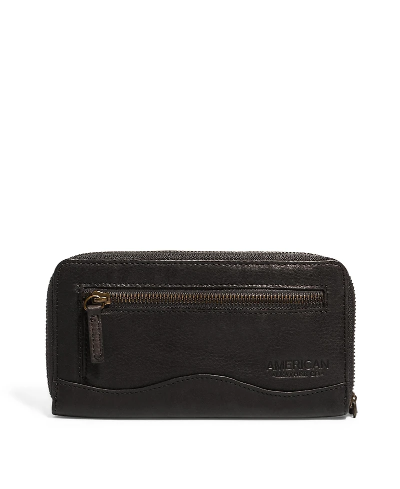 American Leather Co Rye Large Zip Around Wallet