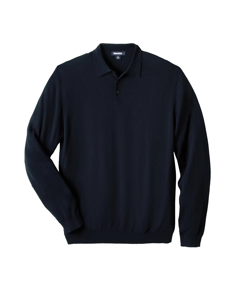 KingSize Men's Big & Tall Lightweight Polo Sweater