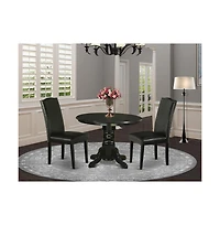 East West Furniture Dining Room Set Black, SHEN3-blk-69