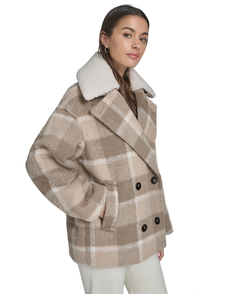 Levi's Women's Plaid Peacoat