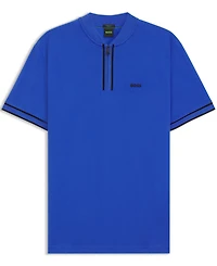 Boss by Hugo Men's Cotton-Pique Zip-Neck Polo