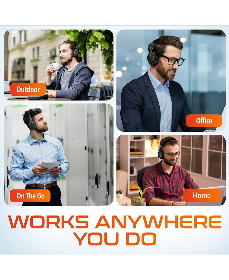 Delton M201 Wireless Active Noise Cancelling Over-Ear Bluetooth Headset (DBHM201D)