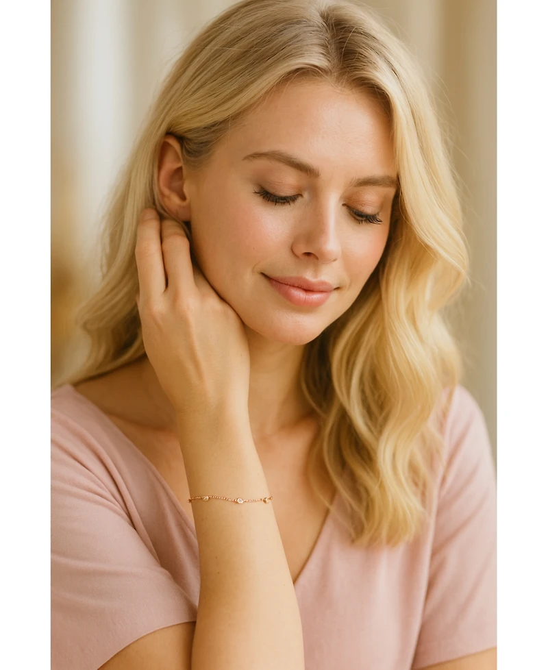 Dainty Bracelet for Women with Five Cubic Zirconia Stones